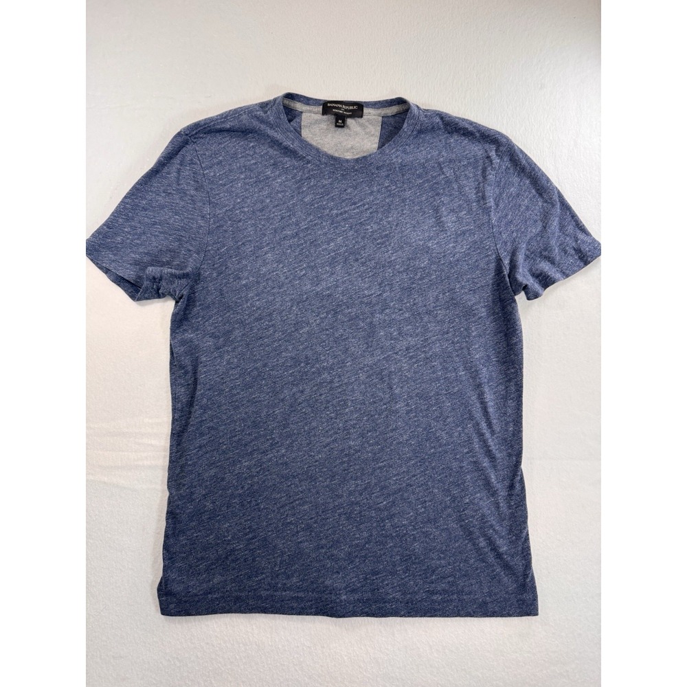 Banana Republic Mens Moisture Wicking T Shirt Medium Heathered Blue Casual EUC